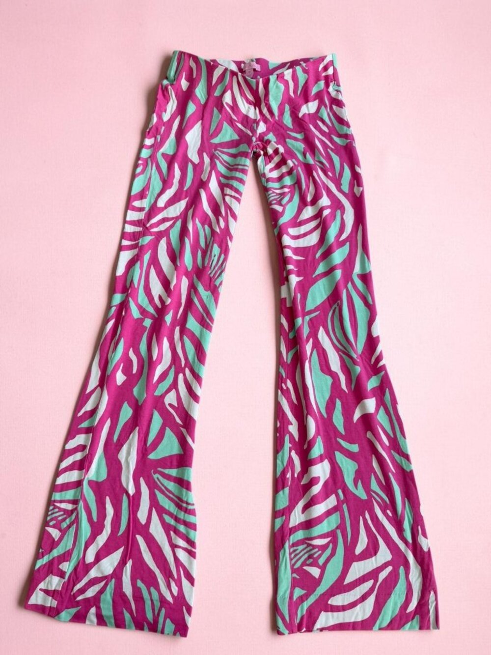 LILLY PULITZER Georgia May Pink Green Palazzo Pants Size XS
